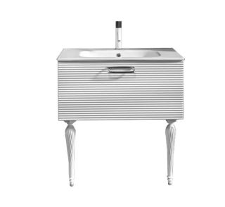 Тумба под раковину Armadi Art Vallessi Avangarde Linea 100см белый/хром 842-100-WCR